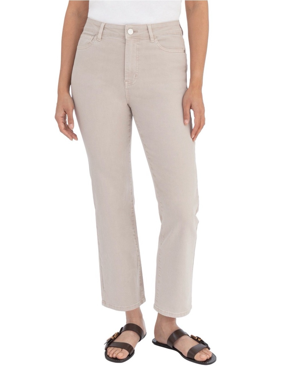 Blank NYC Straight Leg Jeans in Light Taupe